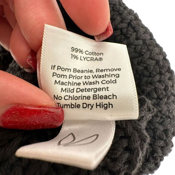 Love Your Melon Beanie Classic Black Brown Patch Knit Cap Warm Winter One Size - Picture 7 of 7